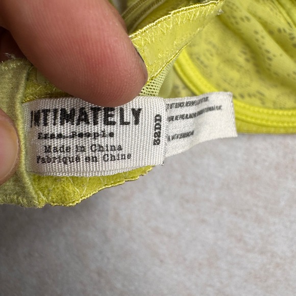 Intimately Free People Bralette 32DD Underwire Lace Green Demi cup used Fair - Picture 3 of 7